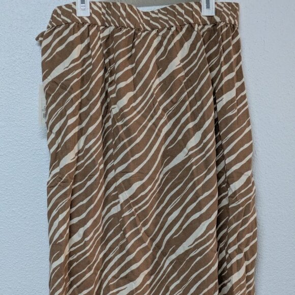 A NEW DAY Brown Zebra Animal Patterned Print Faux Wrap Bow Midi Skirt - XXL - Picture 4 of 6